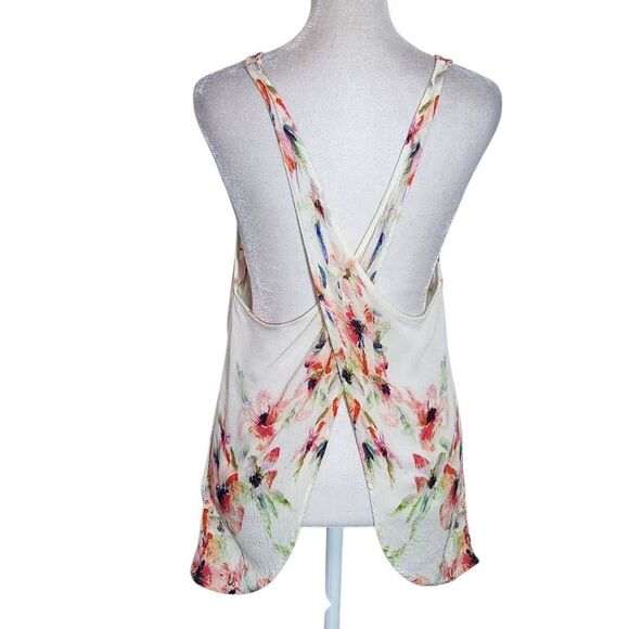 Free People Intimately Floral Tank Top Size Medium Cross Back Boho Tank Top - Picture 2 of 9